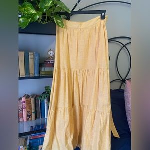 Cremieux creamy yellow striped maxi skirt size 6🌞